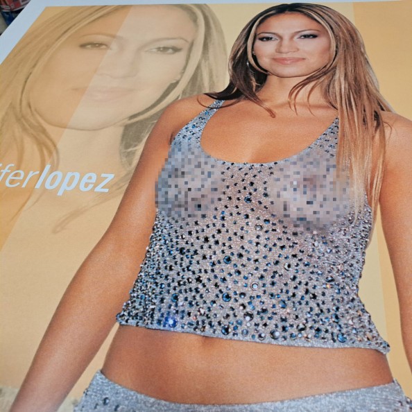 2000 POSTER JENNIFER LOPEZ DIAMOND SEE THROUGH DRESS