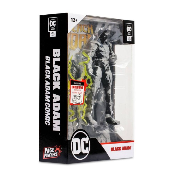 DC Direct Page Punchers Action Figure Black Adam with Black Adam Comic (Line Art Variant)