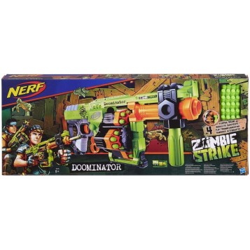 NERF ZOMBIE STRIKE DOOMINATOR Blaster with 4 Rotating Drums and 24 Elite Darts