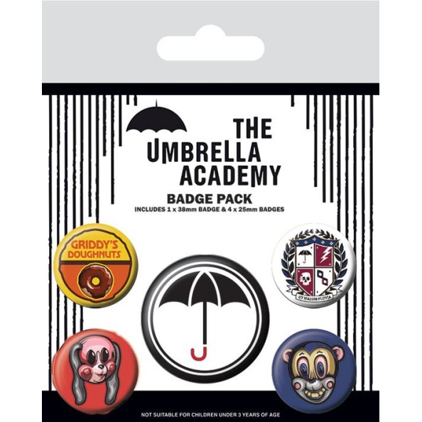 The Umbrella Academy Pin-Back Buttons 5-Pack Super