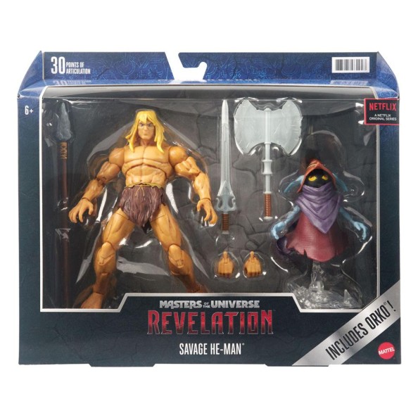 Masters of the Universe: Revelation Masterverse 2022 Deluxe Savage He-Man & Orko 18 cm